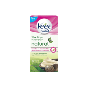 Veet Hair Remover Natural Legs Cold Wax Strips Shea Butter 20s