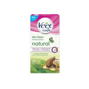 Veet Hair Remover Natural Legs Cold Wax Strips Argan Oil 20s