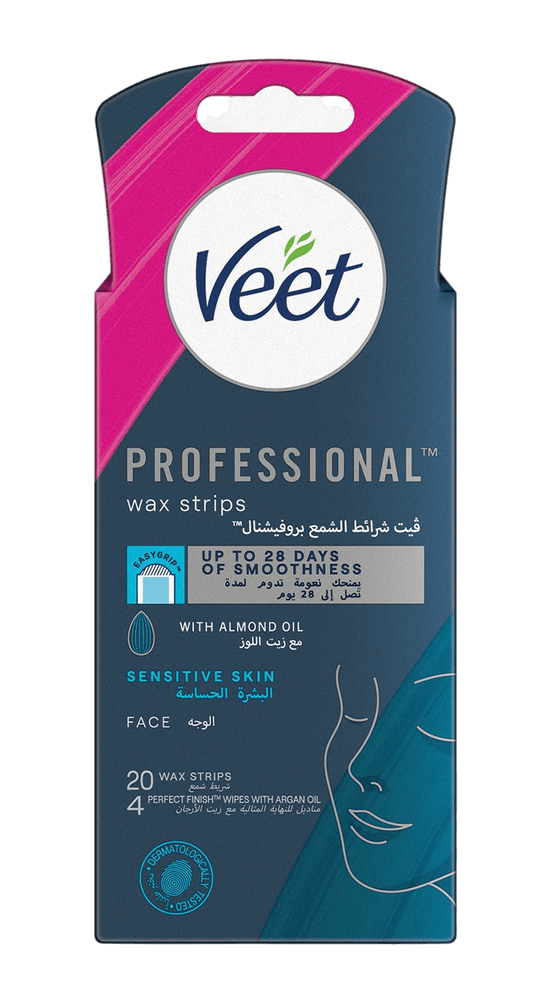 Veet Hair Remover Facial Hair Remover Face Wax Strips 20s