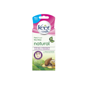 Veet Hair Remover Natural Cold Wax Strips Facial Hair Remover Argan Oil 20s